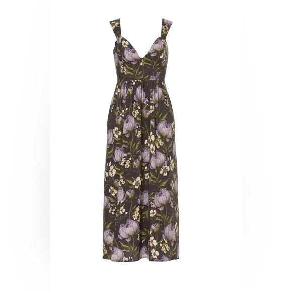 Especia Floral Cotton Midi Dress Size Medium - Picture 5 of 5